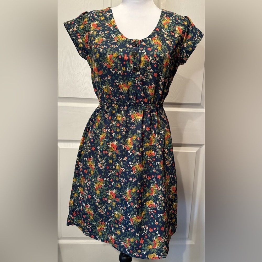 Pretty Floral Elastic Waist Dress